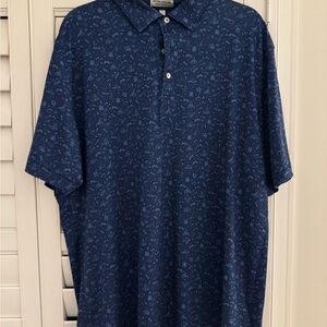 Peter Millar Navy Patterned Polo Shirt